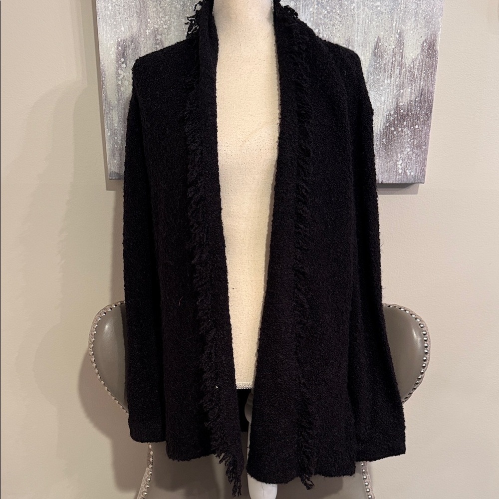 Michael Stars Women's Black Open-Front Cozy Cardigan
